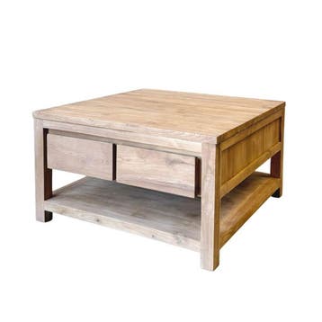 Unieke vierkante salontafel met vier ladenSalontafels, Ophalen of Verzenden, Nieuw