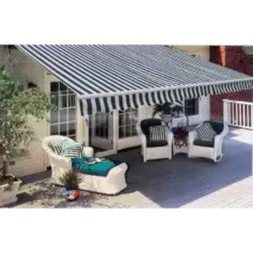 vidaXL Luifel gemotoriseerd uitschuifbaar 600 cm blauw/wit, Verzenden, Nieuw