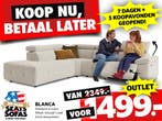 Blanca Hoekbank van €2349.-  voor €1499.- OUTLETMODEL!, Nieuw
