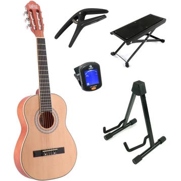 LaPaz C30N klassieke gitaar 3/4-formaat naturel + statief +, Muziek en Instrumenten, Verzenden, Nieuw