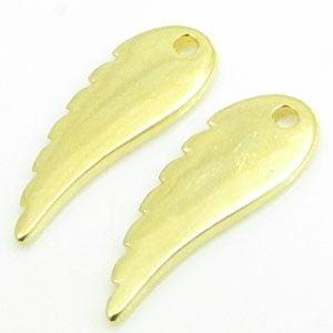 DQ metaal bedel vleugel 21x7mm goudkleur, oogje 1,5 mm (N..., Ophalen of Verzenden, Nieuw, Bedel