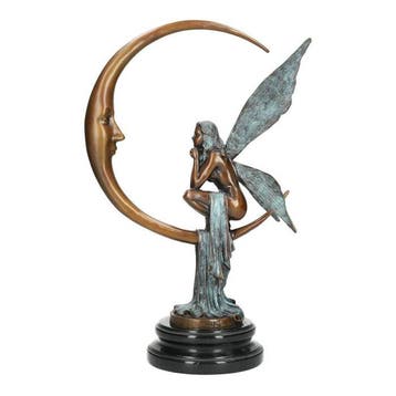 Beeldje - moon fairy - Brons