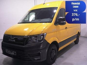 MAN TGE 3.140 pk DSG Automaat L3H3 Airco, DHL Geel, Automaat, Stof, Gebruikt, Euro 6