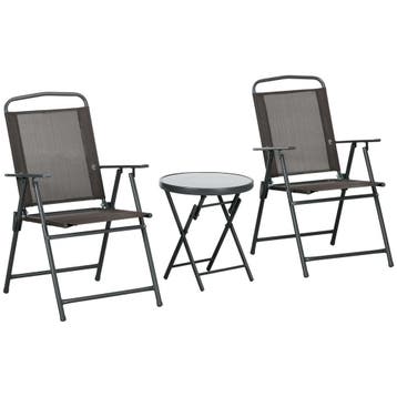 TRUUSK 3-delige Bistro-Set van Weerbestendig Metaal - Inklap, Verzenden, Nieuw