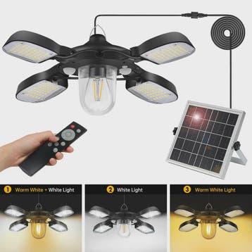192 LED Solar Hanglamp met Bewegingssensor & Afstandsbedieni, Huis en Inrichting, Verzenden, Nieuw