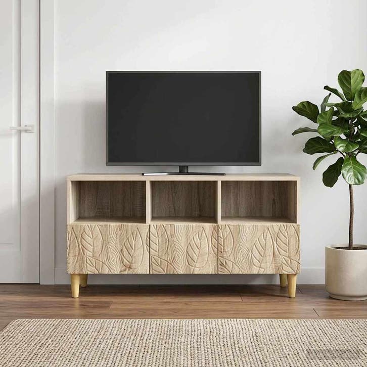 vidaXL TV-kast 102 x 34,5 x 50 cm Sonoma Eiken Bewerkt hout, Huis en Inrichting, Kasten | Televisiemeubels, Nieuw, Minder dan 50 cm