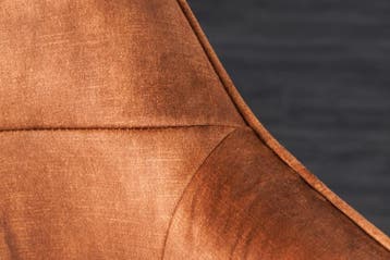Design stoel LOFT koperbruin fluweel draaibaar zwart metalen, Huis en Inrichting, Stoelen, Ophalen of Verzenden, Nieuw