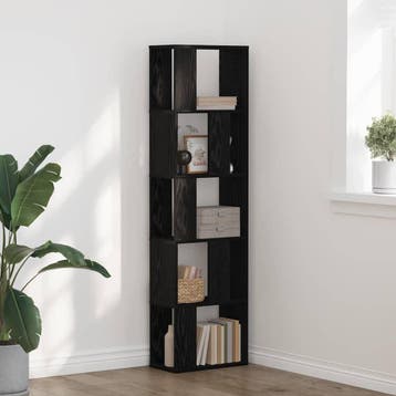 vidaXL Boekenkast Zwart Eiken 45 x 23,5 x 162,5 cm, Minder dan 50 cm, Verzenden, Nieuw, 150 tot 200 cm