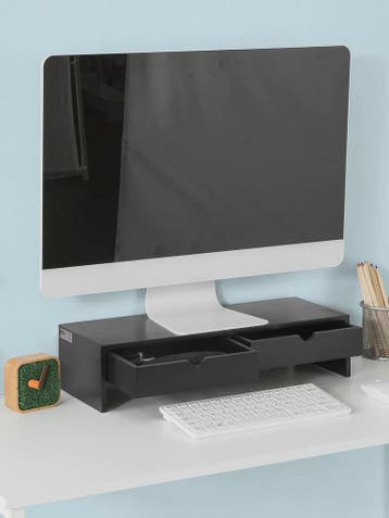 Monitorstandaard met 2 Lades - Bureau Organizer - Verhoogt u, Verzenden, Nieuw