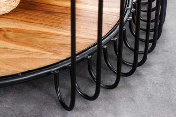 Industriële salontafel TRUE ELEMENTS 70 cm massief hout van, Ophalen of Verzenden, Nieuw