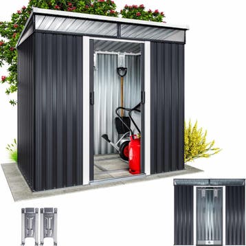 Tuinschuur Zwart Metaal 200x125x180cm (Voor in Huis), Verzenden, Nieuw