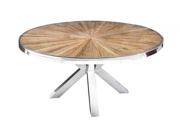 Ronde eettafel BARRACUDA 140cm bruin teakhout massief hout, Ophalen of Verzenden, Nieuw