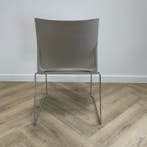 Viasit kantinestoel / stapelstoel, beige - chroom, Ophalen of Verzenden, Gebruikt, Stof, Eén