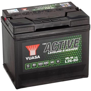 Yuasa L26-80 Recreatie Accu 80Ah 260X174X225, Verzenden