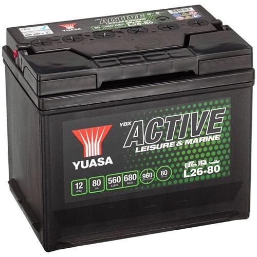 Yuasa L26-80 Recreatie Accu 80Ah 260X174X225, Auto diversen, Onderhoudsmiddelen, Verzenden