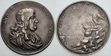 Zilver medaille ohne Jahr (um 1675) Bielefelder medaille..., Verzenden
