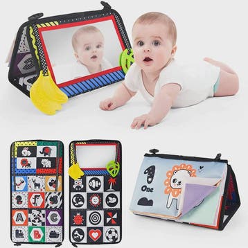 Zachte Baby Stoffen Boek met Spiegel - Interactief Educatief, Boeken, Verzenden, Nieuw