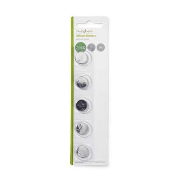 Knoopcel batterij CR1632 - Nedis - 5 stuks (Lithium, 3 V), Verzenden, Nieuw