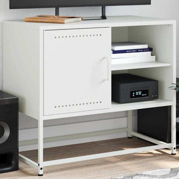 vidaXL Tv-meubel 68x39x60,5 cm staal wit, Minder dan 50 cm, Verzenden, Nieuw, Metaal
