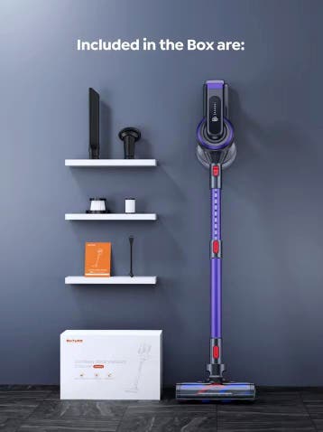 Buture JR400 Draadloze Stofzuiger | Touchscreen 55 Min Accu, Verzenden, Nieuw, Reservoir, Minder dan 1200 watt