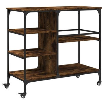 Vintage Serveerwagen - Metaal/Hout | Tweedekansje | OP=OP, Huis en Inrichting, Gebruikt, 100 tot 150 cm, Bruin, Ophalen of Verzenden
