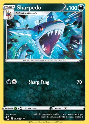 Sharpedo 163/264 (Fusion Strike), Ophalen of Verzenden, Nieuw, Losse kaart, Foil