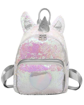 KIMU® Eenhoorn Rugtas Pailletten Zilver Iridescent Rugzak Ta, Ophalen of Verzenden, Nieuw