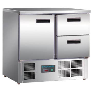 Gekoeld werkbank RVS | 1 deur en 2 laden | 88 x 90 x 70 cm, Verzenden, Nieuw in verpakking