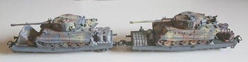 Liliput H0 - Modeltrein goederenwagon (2) - Militaire ombouw, Nieuw