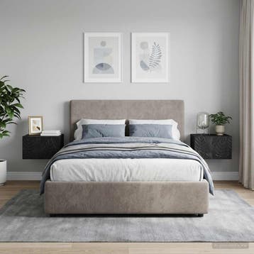 vidaXL Wandmontage Zijtafel 2 st Zwart 34,5 x 33 x 20 cm, Huis en Inrichting, Slaapkamer | Nachtkastjes, Minder dan 45 cm, Verzenden