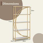 LIVSK Etagère-boekenkast - Halvemaanvormig Ontwerp - 5 Open, Verzenden, Nieuw