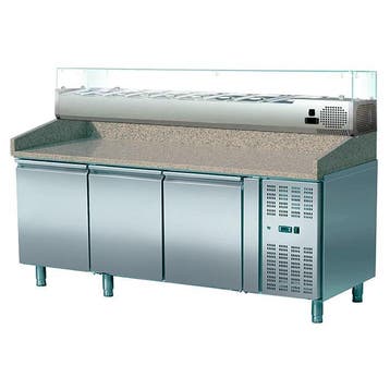 Pizzawerkbank - 3 deurs - met Saro Gekoelde Opzetvitrine, Verzenden, Nieuw in verpakking, Koelen en Vriezen