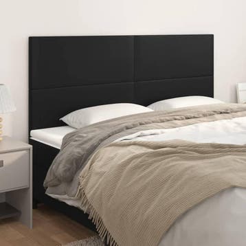 vidaXL Hoofdbord zwart 200x5x118/128 cm kunstleer, Verzenden, Nieuw, Zwart, Overige materialen
