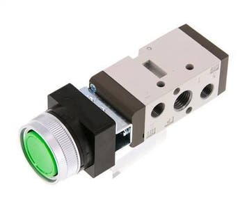 5/2 G1/4 (G1/8) Drukknop Ventiel Groen 0-8bar/0-112psi, Verzenden, Nieuw