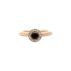 Rosegouden Bron ring met kwarts en diamant 14 karaat, Sieraden, Tassen en Uiterlijk, Ringen, Verzenden, Zo goed als nieuw, Goud