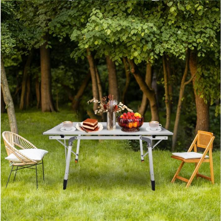 Campingtafel 90x52 cm Verstelbaar Aluminium Opvouwbaar, Caravans en Kamperen, Kampeermeubelen, Nieuw, Verzenden