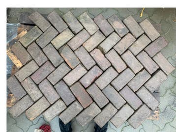 Oude gebakken keiformaten Tuindorp (op pallets), Ophalen of Verzenden, Gebruikt, Keramiek, Klinkers
