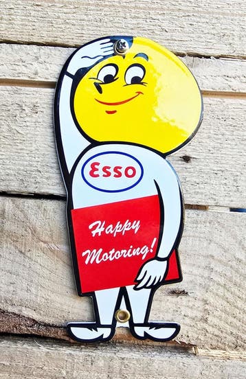Esso happy motoring emaille bord, Verzamelen, Merken en Reclamevoorwerpen, Verzenden, Nieuw