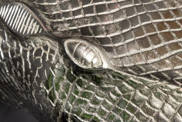 Design Hangtafel WILDLIFE CROCODILE 60cm Zilverkleurig, Ophalen of Verzenden, Nieuw
