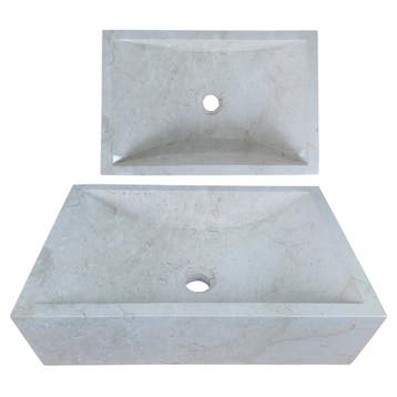 Wasbak | Wastafel | Marmer | 45x30x12 | Natuursteen | Crème, Verzenden, Nieuw