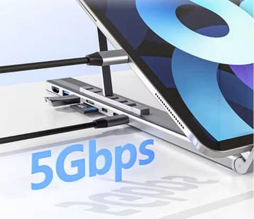 8-in-1 Laptop Standaard USB-C Hub Verstelbaar 4K HDMI, Verzenden, Nieuw