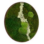 Vintlux Mosschilderij Rond 100 cm Donker Eiken - Uppsala La, Huis en Inrichting, Nieuw