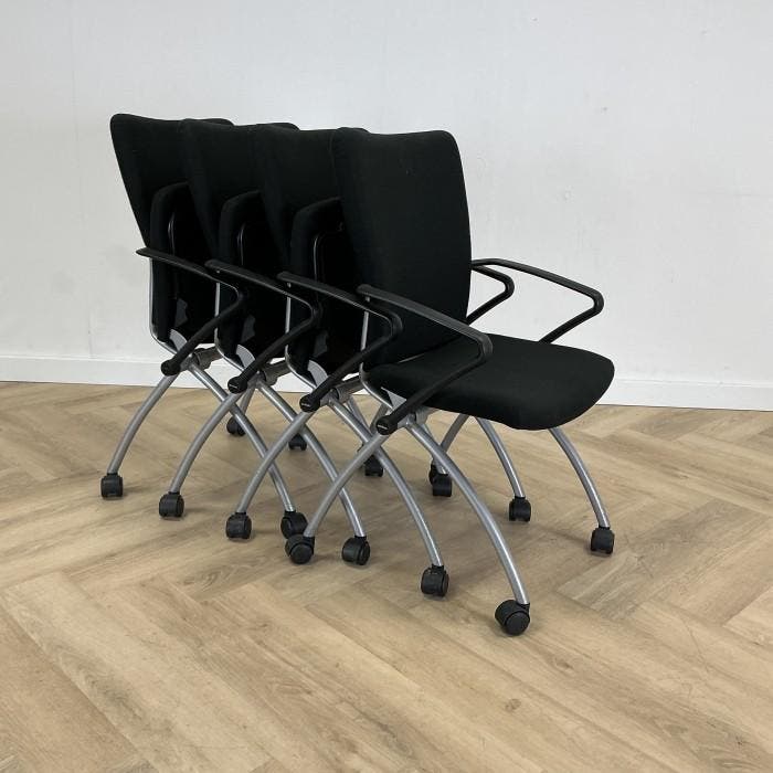 complete set van 4 stuks Haworth comforto X99, Huis en Inrichting, Stoelen, Zwart, Gebruikt, Stof, Ophalen of Verzenden