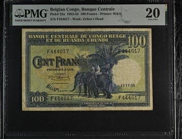 Belgisch-Congo. - 100 Francs - 1953 - Pick 25a, Postzegels en Munten