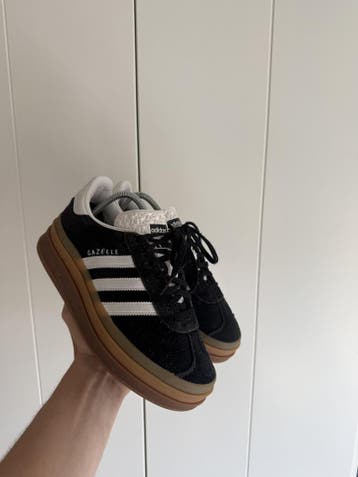 Adidas Gazelle Bold – Zwart/Wit – Maat 37.5, Zwart, Sneakers of Gympen, Gedragen, Verzenden