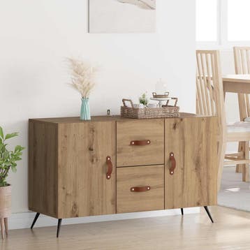 vidaXL Dressoir Artisan Eiken 100 x 36 x 60 cm Bewerkt hout, Verzenden, Nieuw, Overige houtsoorten, Minder dan 50 cm