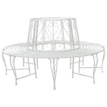 vidaXL Boom bank 8-Aantal zitplaatsen Ø 160 x 89 cm Staal, Tuin en Terras, Tuinbanken, Verzenden, Nieuw, Metaal
