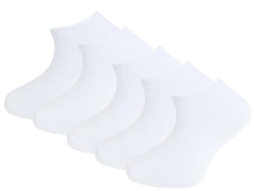 5 paar Kids Sneakersokken - Katoen - SQOTTON® - Wit, Verzenden, Nieuw