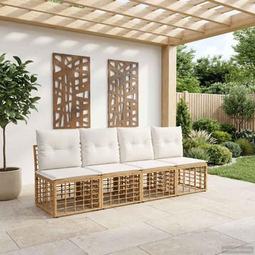 vidaXL 4-Zits Tuin Sofa Armloos 4 st 4-Aantal zitplaatsen, Tuin en Terras, Tuinsets en Loungesets, Verzenden, Nieuw, 4 zitplaatsen