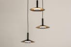 Rietveld Hanglampen - Zwart, Goud - Metaal, Huis en Inrichting, Lampen | Hanglampen, Verzenden, Nieuw